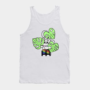 Rainbow Pride Cat in Plant Tank Top